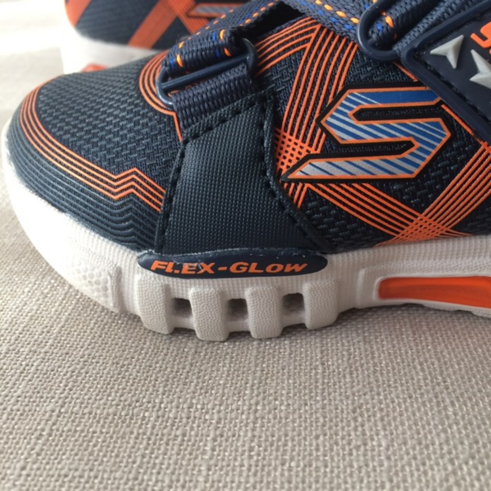 Skechers Blue and Orange Kids Light Up Shoes - Picture 6 of 8